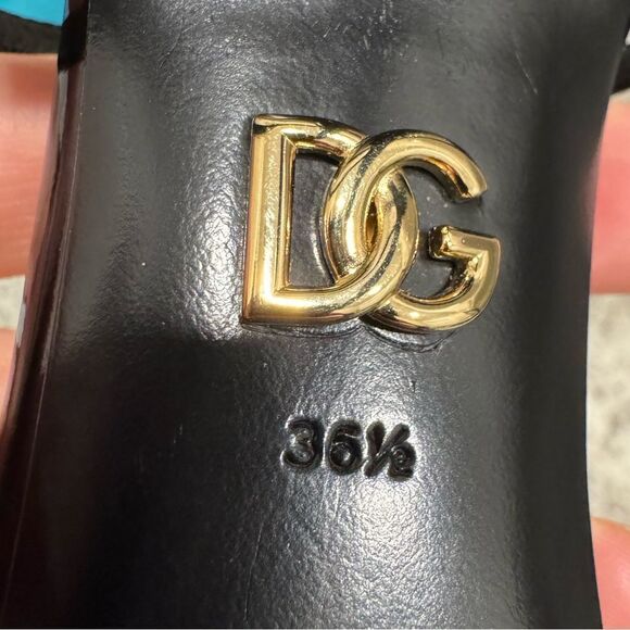 DOLCE & GABBANA Polished Sandals Black Strappy Leather Stiletto US 6 EUR 36.5 - Picture 16 of 16